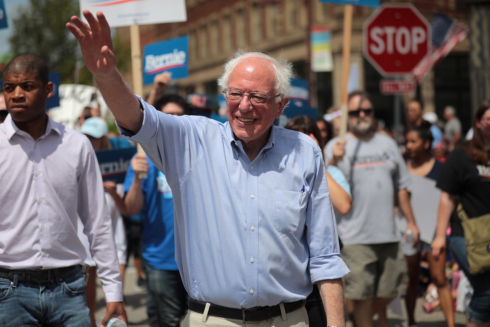 Bernie Sanders campaigning