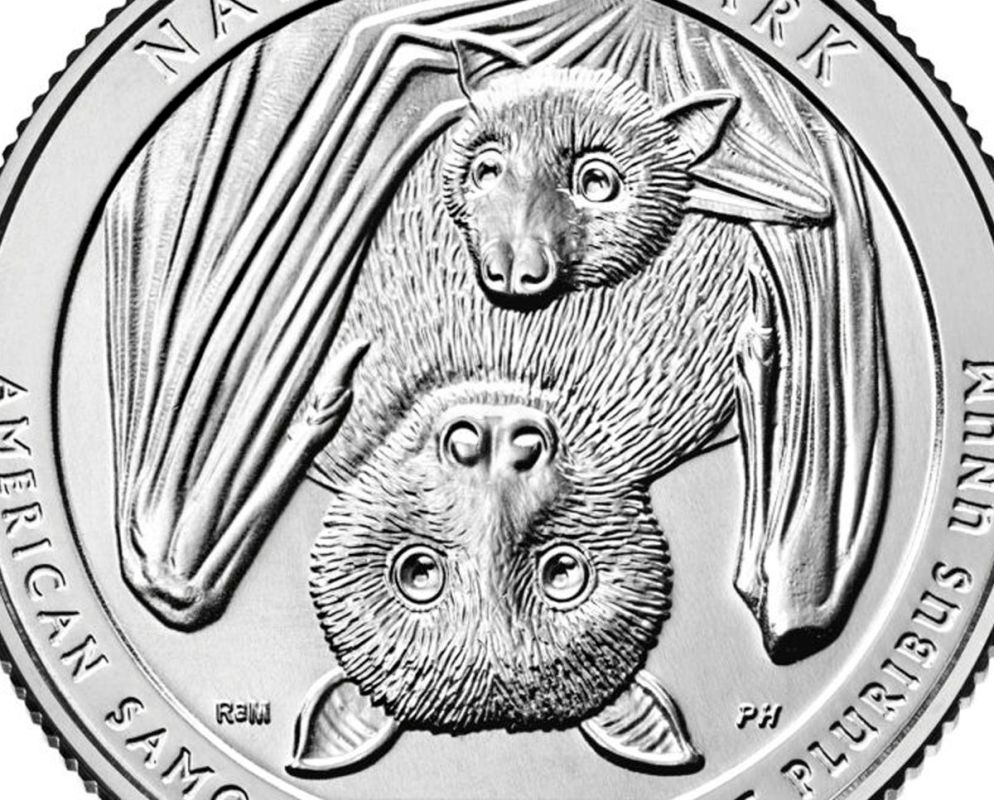 The new quarter will feature a baby Samoan fruit bat and its mother.