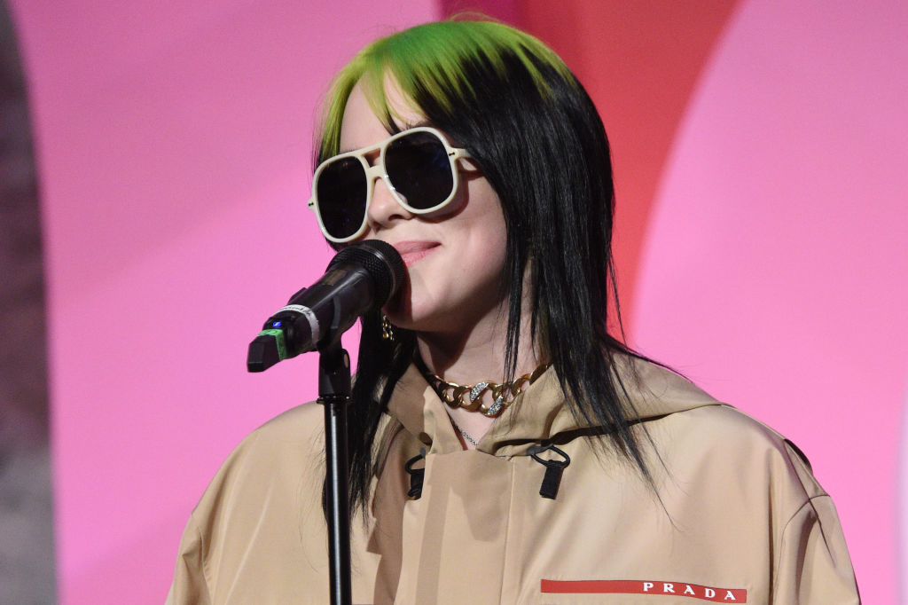 Billie Eilish accepts award for Billboard Women In Music 2019, presented by YouTube Music, on December 12, 2019 in Los Angeles, California. (Photo by Kevin Mazur/Getty Images for Billboard)
