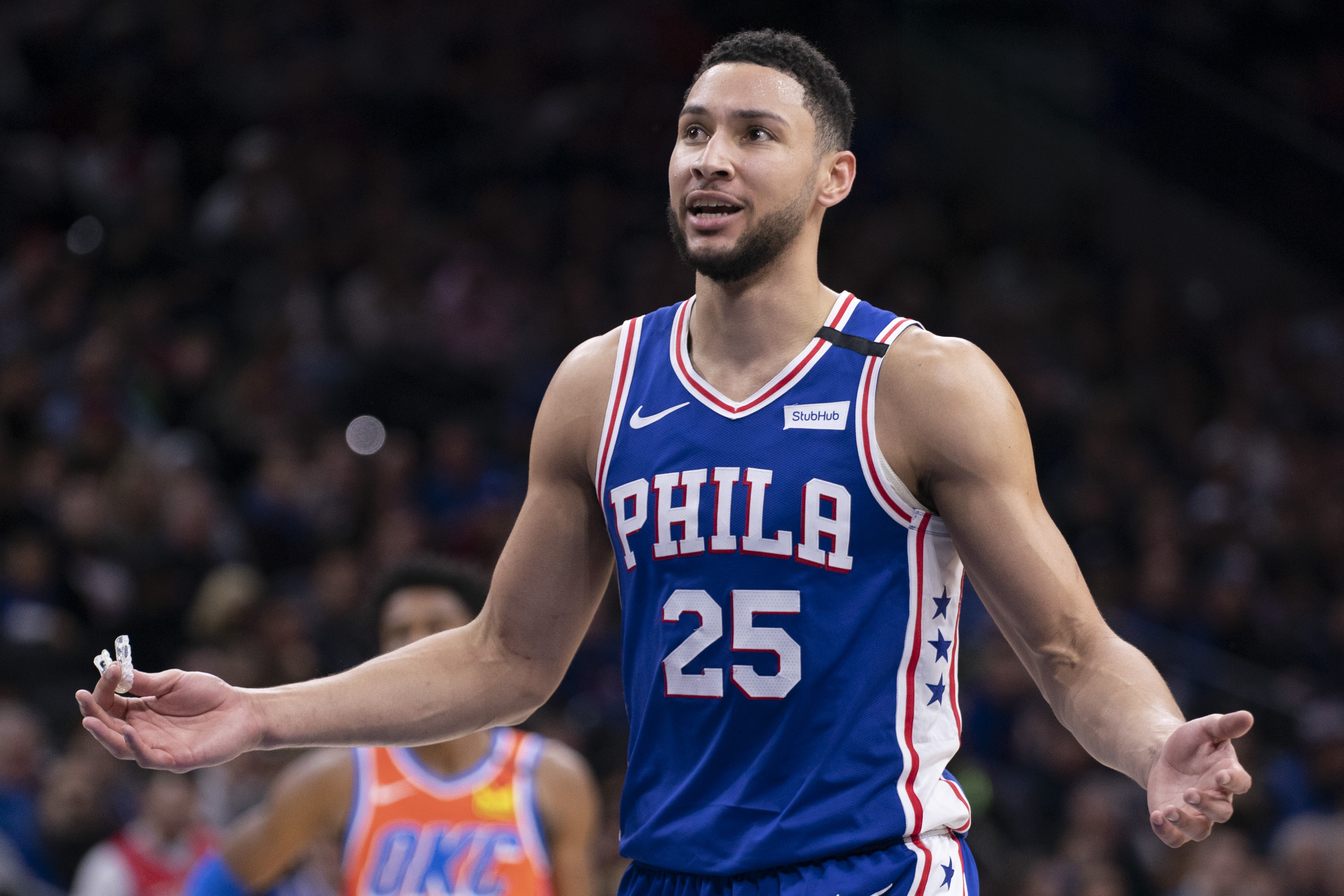 Ben Simmons (pictured here) snubbed from the 2020 NBA All-Star starting lineups