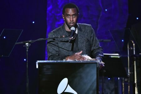 Sean "Diddy" Combs speaks at the Pre-Grammy Gala