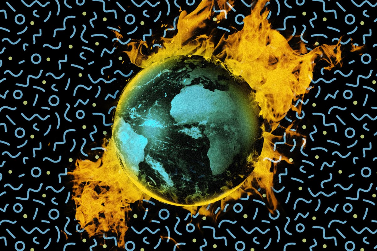 Earth on fire from the climate change crisis