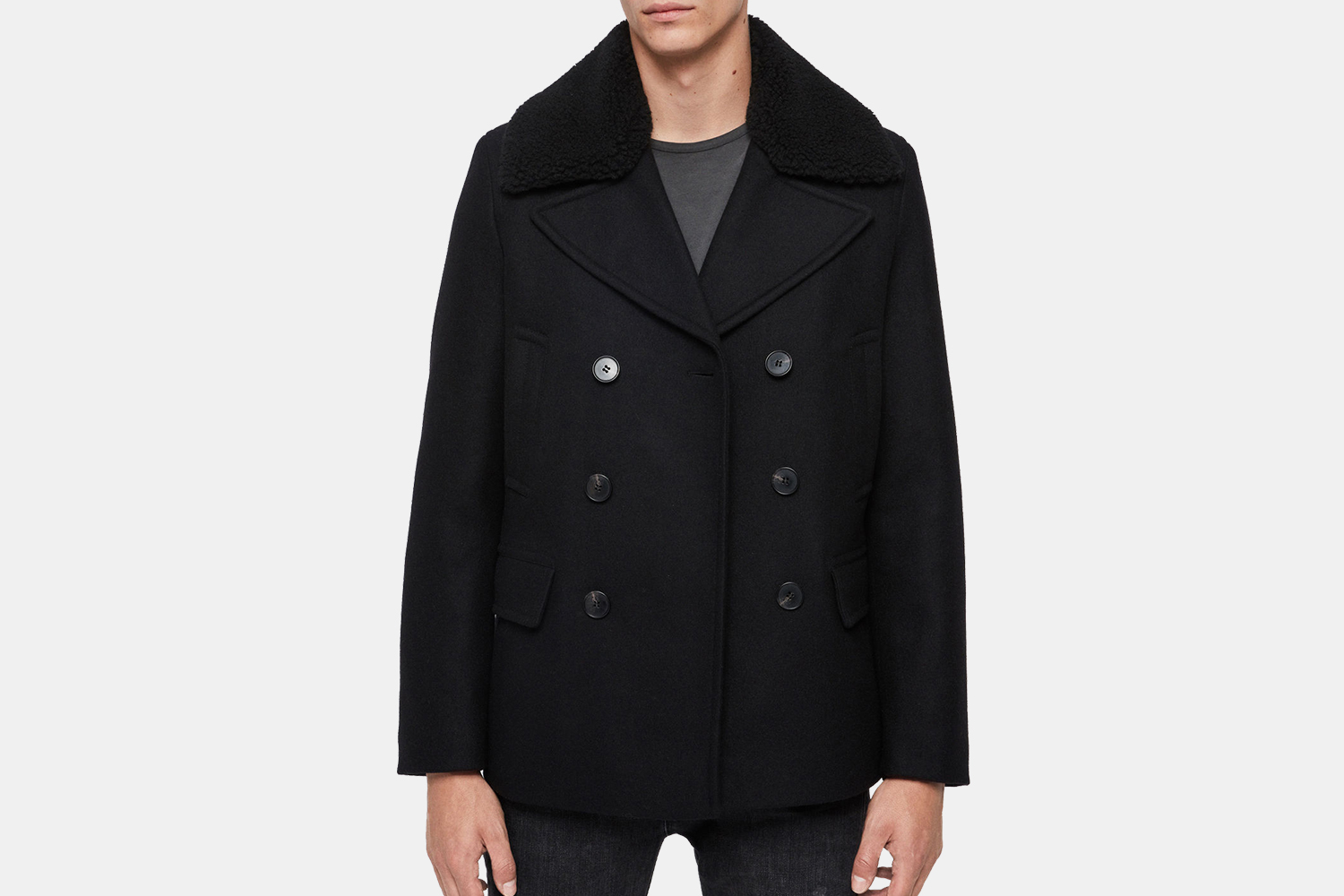 AllSaints Men's Gregory Peacoat