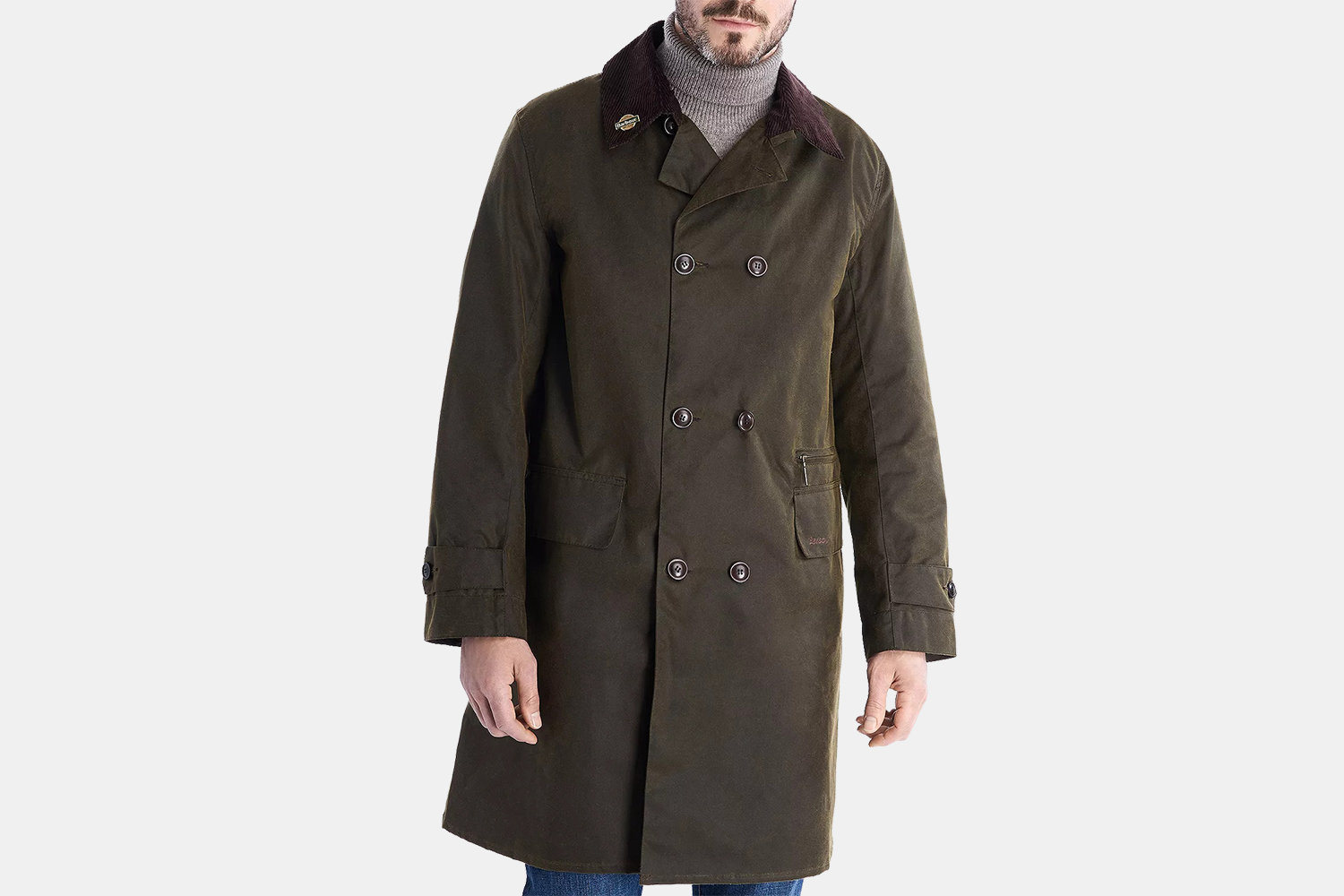 Men's Barbour Icons Haydon Waxed Double-Breasted Coat