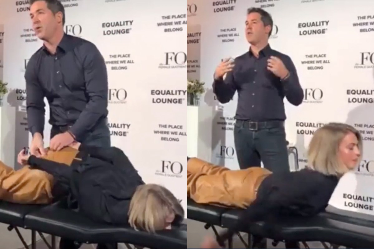 Julianne Hough gets energy pulled out of butt at Davos