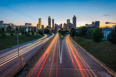 highway traffic into a city