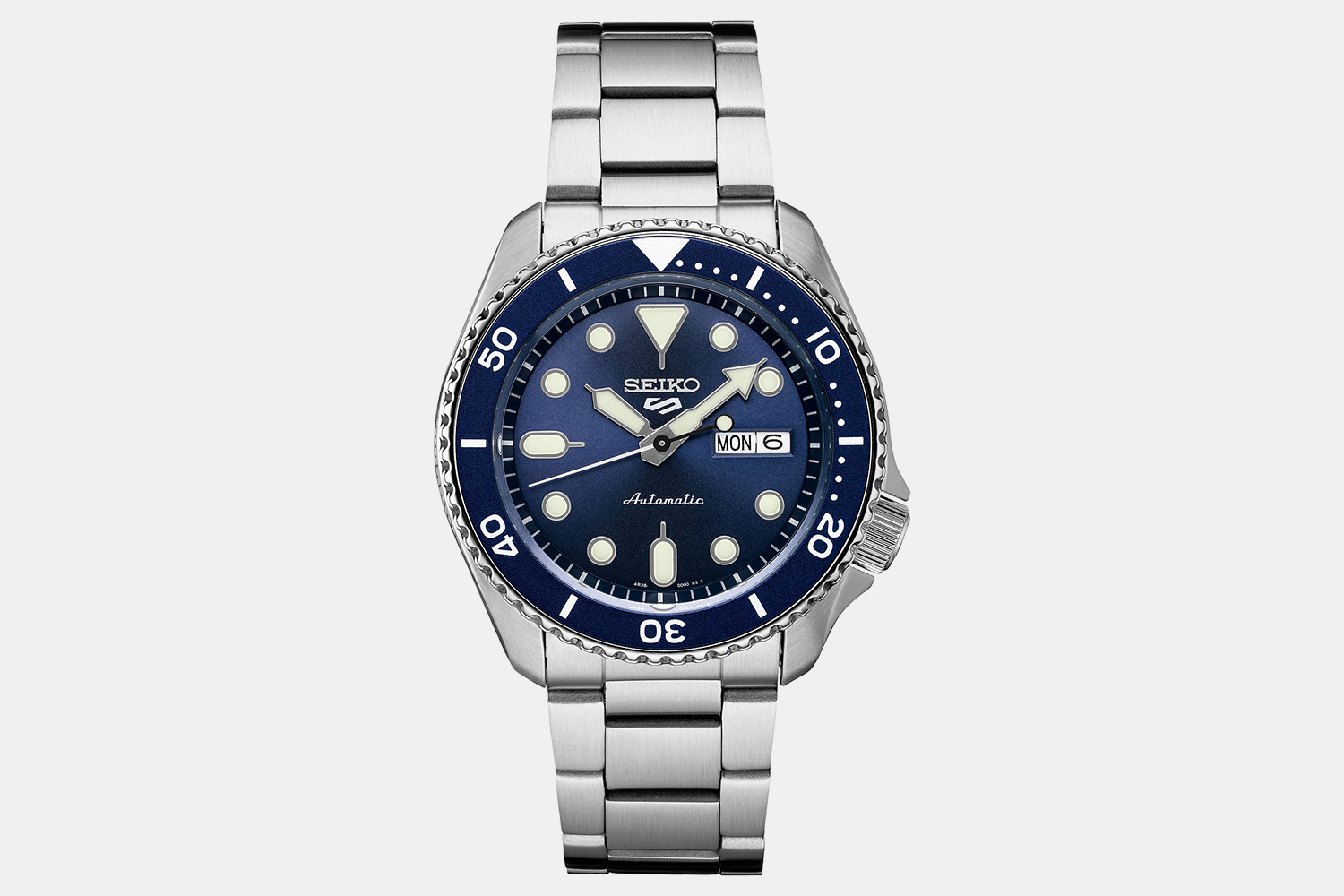 Seiko Automatic 5 Sports Watch With Stainless Steel Bracelet