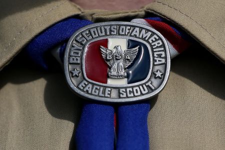 A detial view of a Boy Scout uniform on February 4, 2013 in Irving, Texas. (Photo by Tom Pennington/Getty Images)