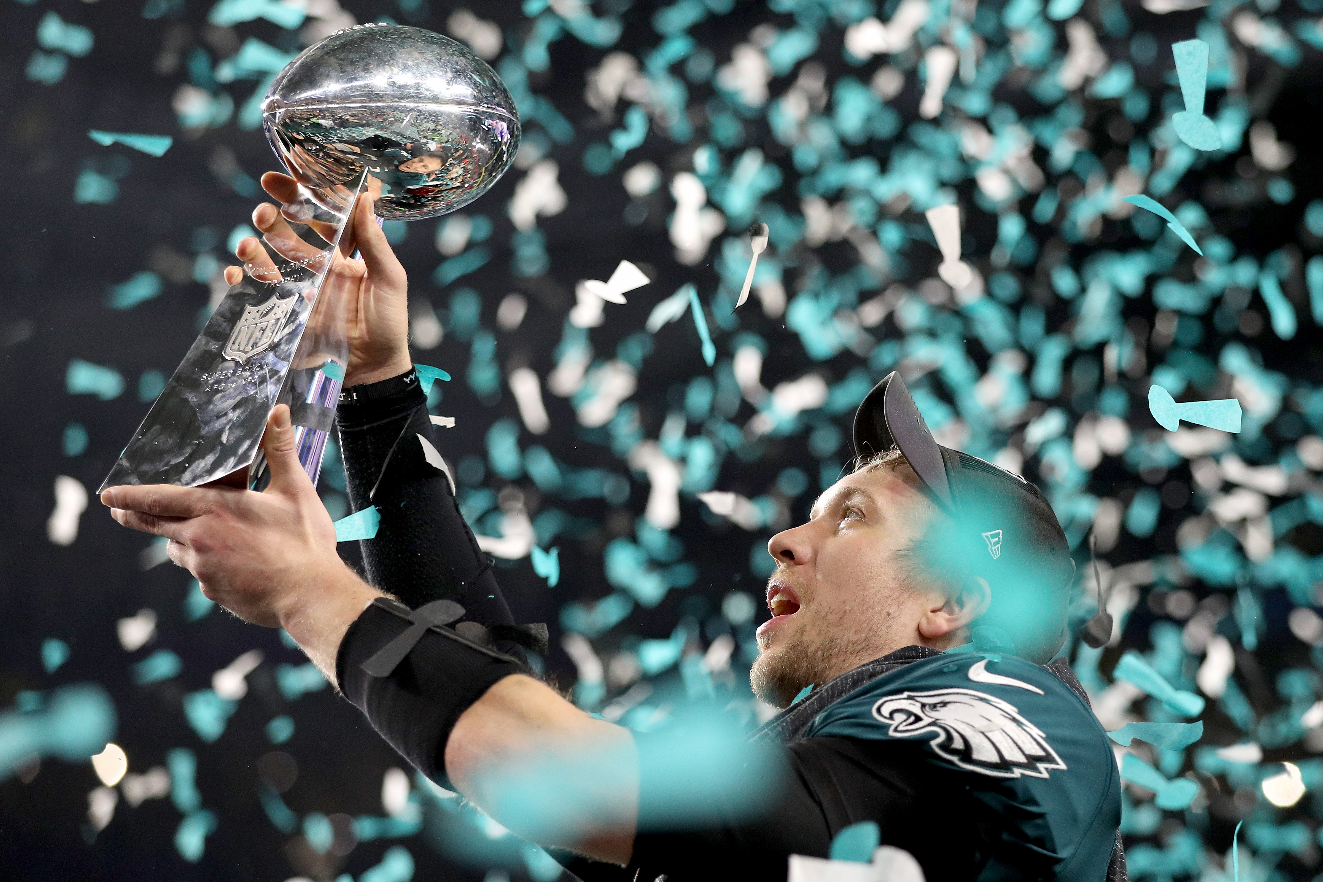 nick foles celebrates super bowl lii