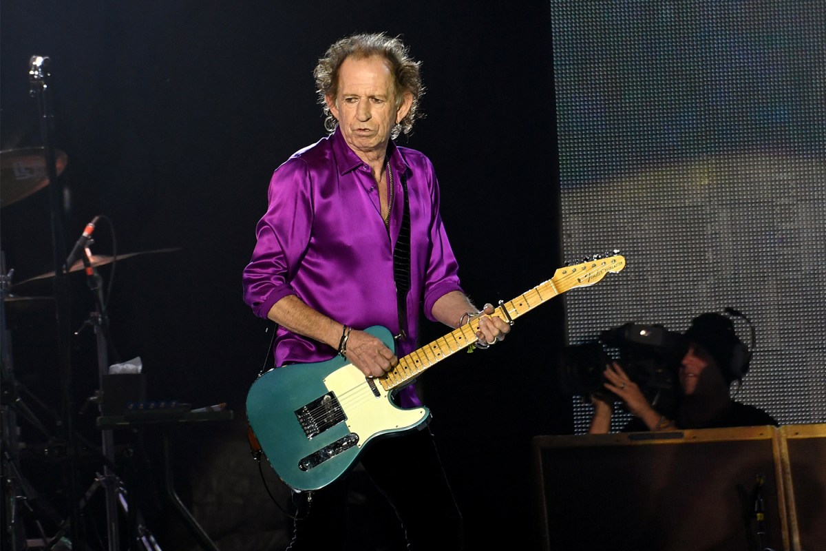 Keith Richards of The Rolling Stones performs at the Rose Bowl