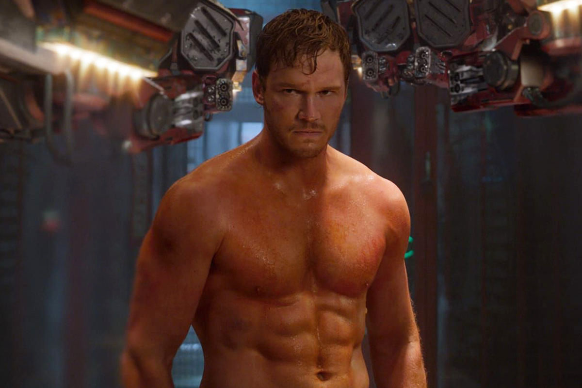 Pratt’s shirtless scene from Guardians of the Galaxy (Marvel Studios/Disney...