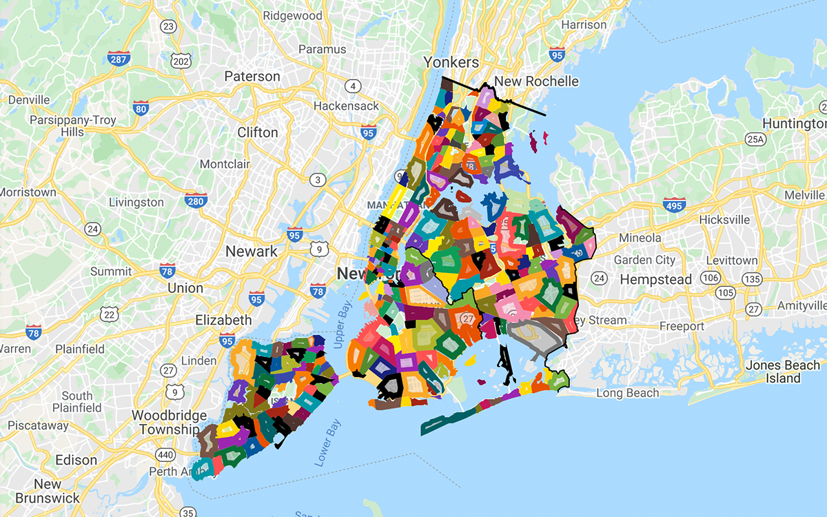 This Comprehensive Map Shows How All Manhattan Neighborhoods Fit