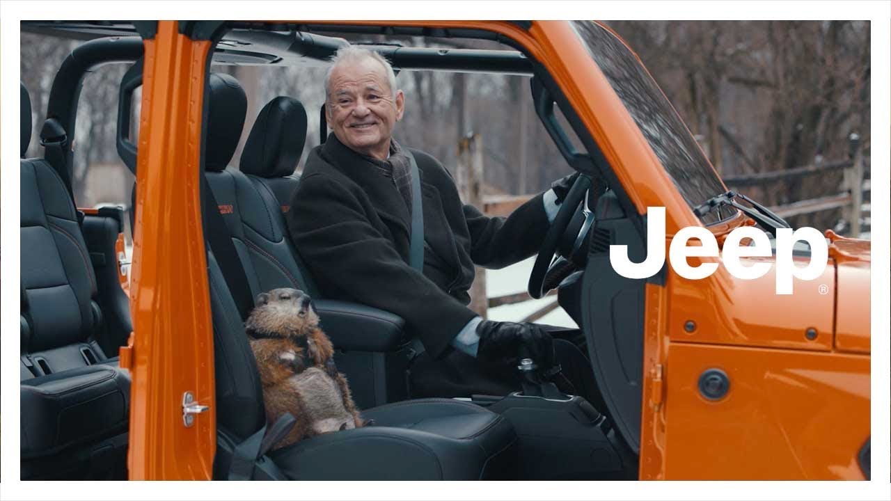 Bill Murray in a Jeep