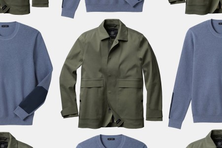 Crewneck sweaters and weather resistant jackets from Aether Apparel