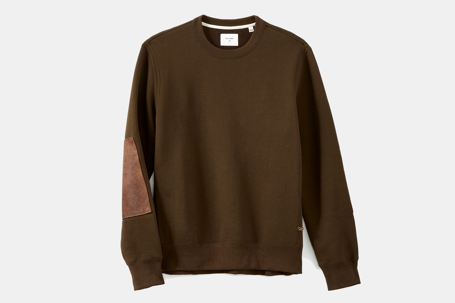 Brown sweatshirt with elbow patches from Billy Reid