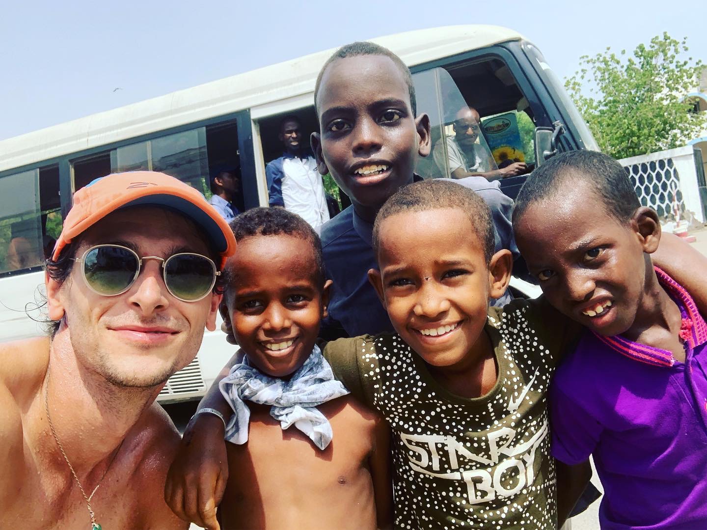 Nick Butter with local African children