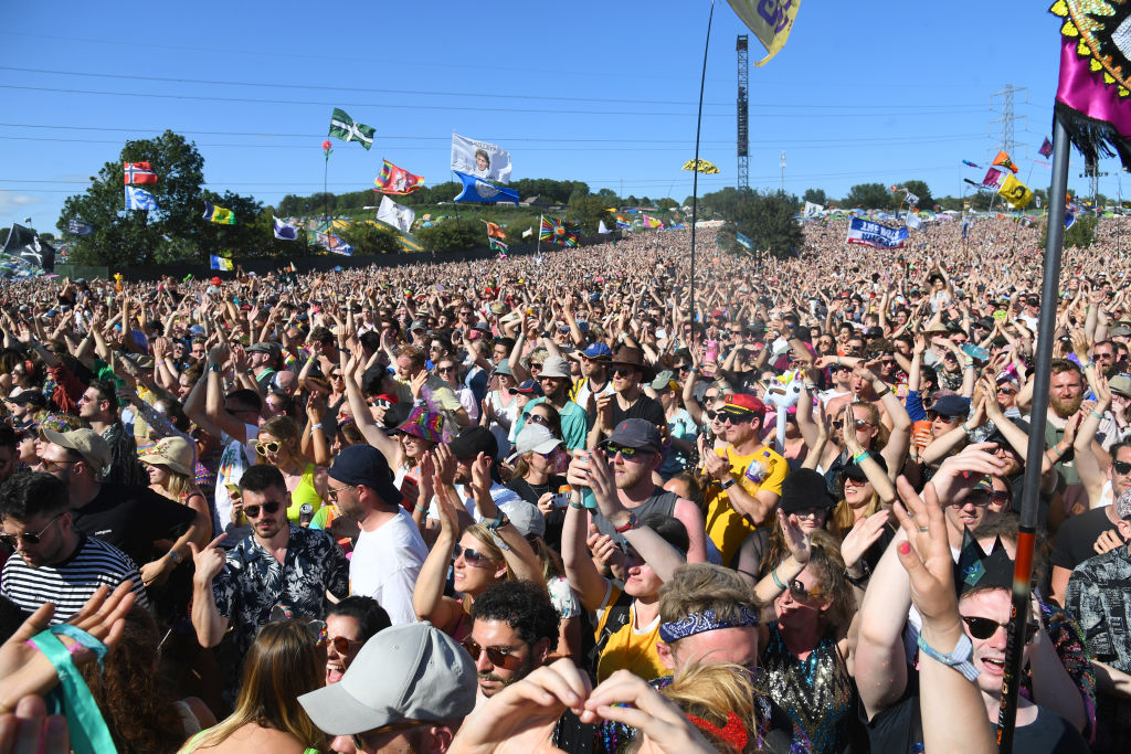 A crowd at the music festival Glastonbury