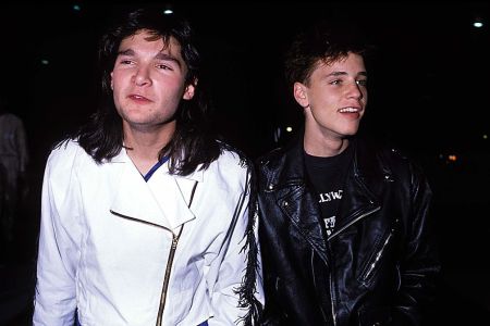 Corey Feldman and Corey Haim in 1989. (Photo by Jeff Kravitz/FilmMagic)