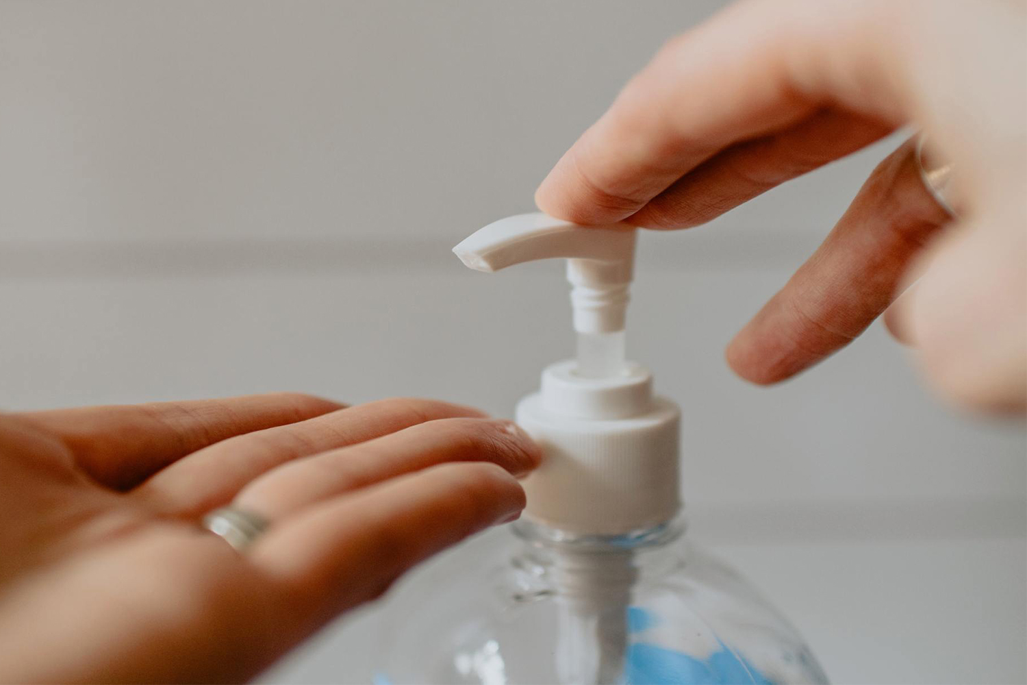 A bottle of hand sanitizer