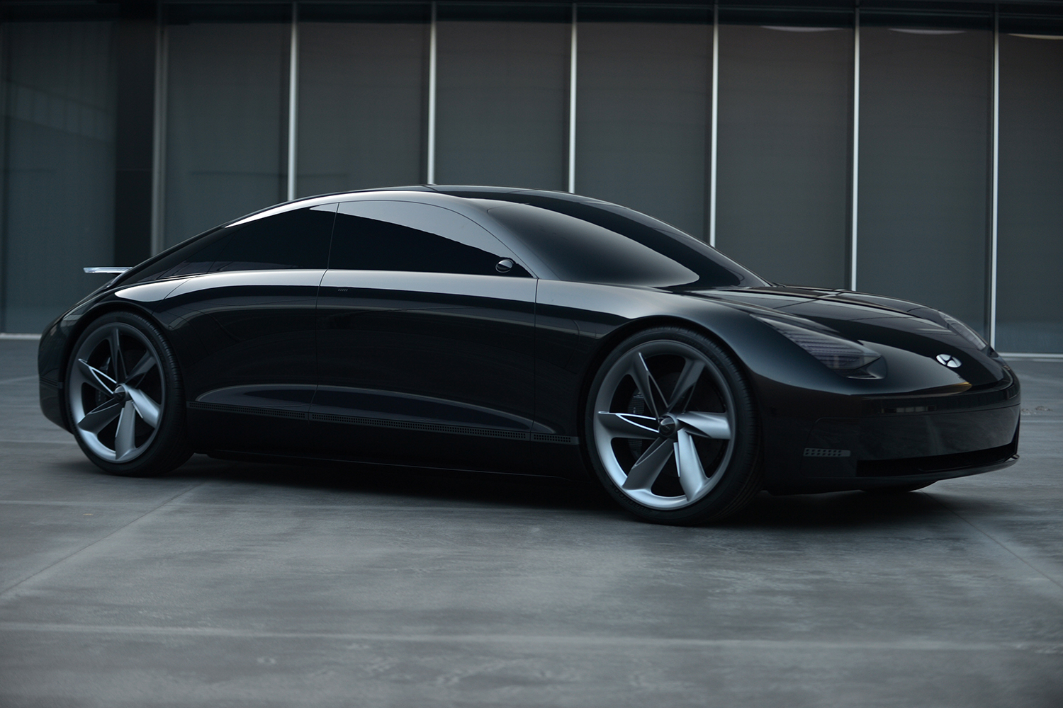 Black electric vehicle concept car