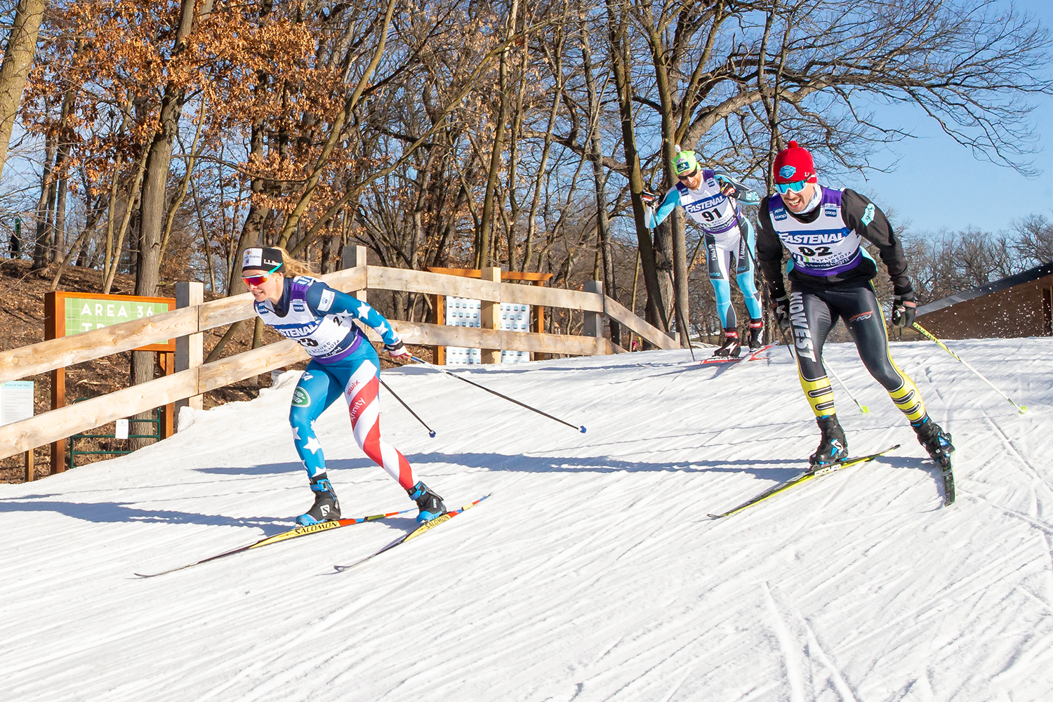 Cross-country skiers at the Minnesota World Cup course