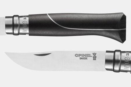 Handle and blade of a stainless steel folding knife