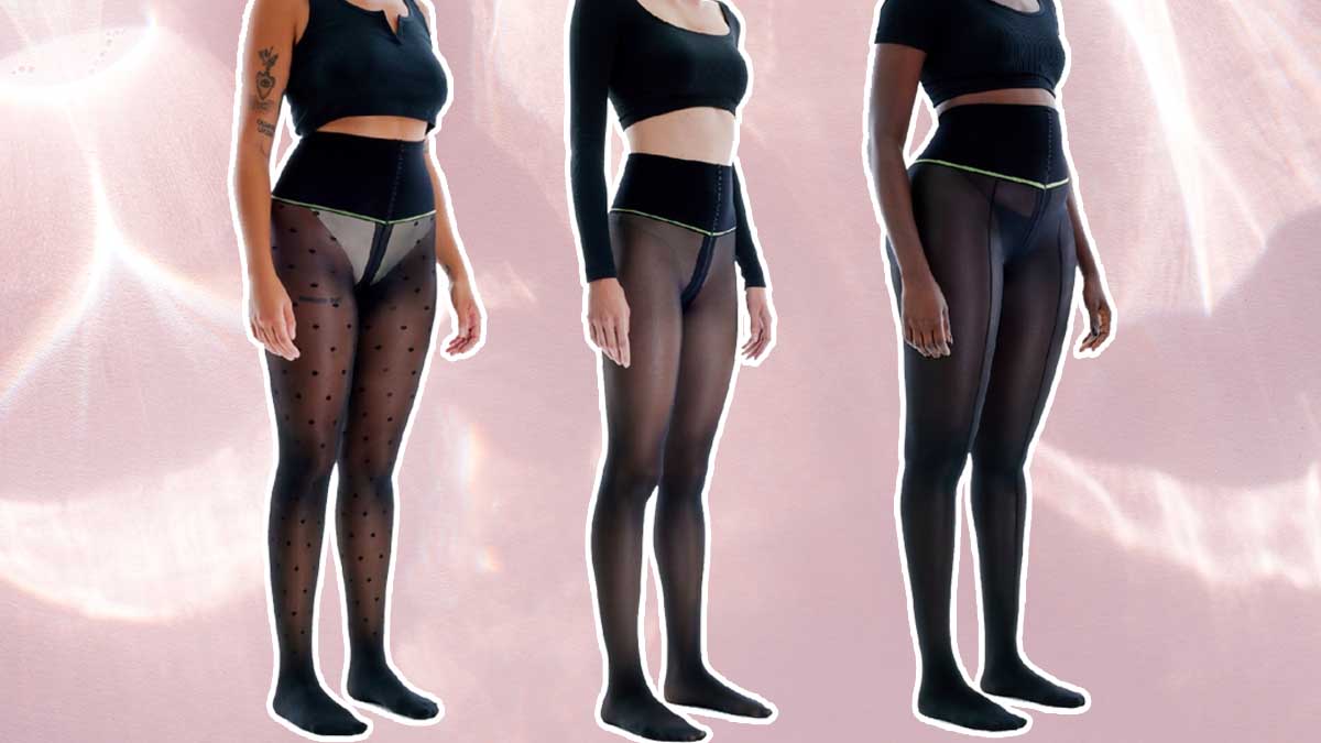 Slender female legs in stockings set Royalty Free Vector