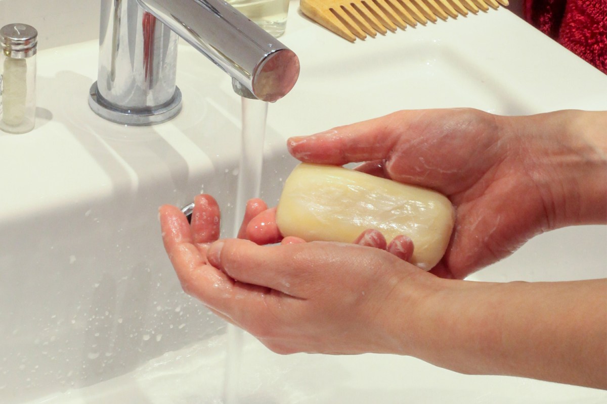 Washing Hands With a Bar of Soap
