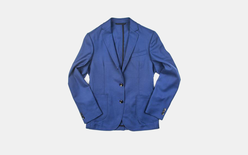 Brooklyn Tailors Unstructured Jacket in Bright Blue Hopsack