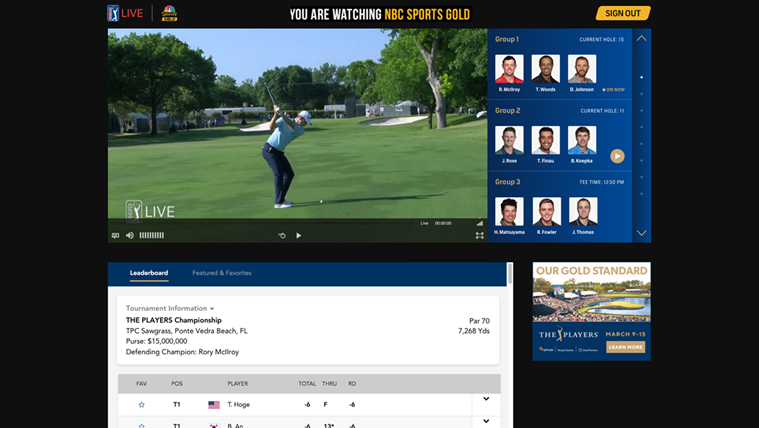 The PGA Tour Is Live-Streaming Every Shot at The Players Championship