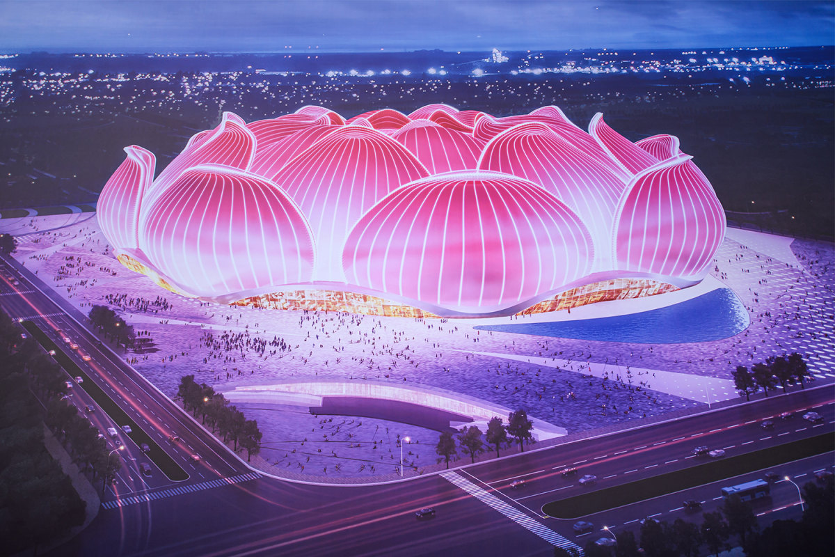 Lotus design for Guangzhou Evergrande's new soccer stadium in China