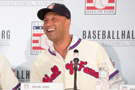 Derek Jeter at the Baseball Hall of Fame press conference