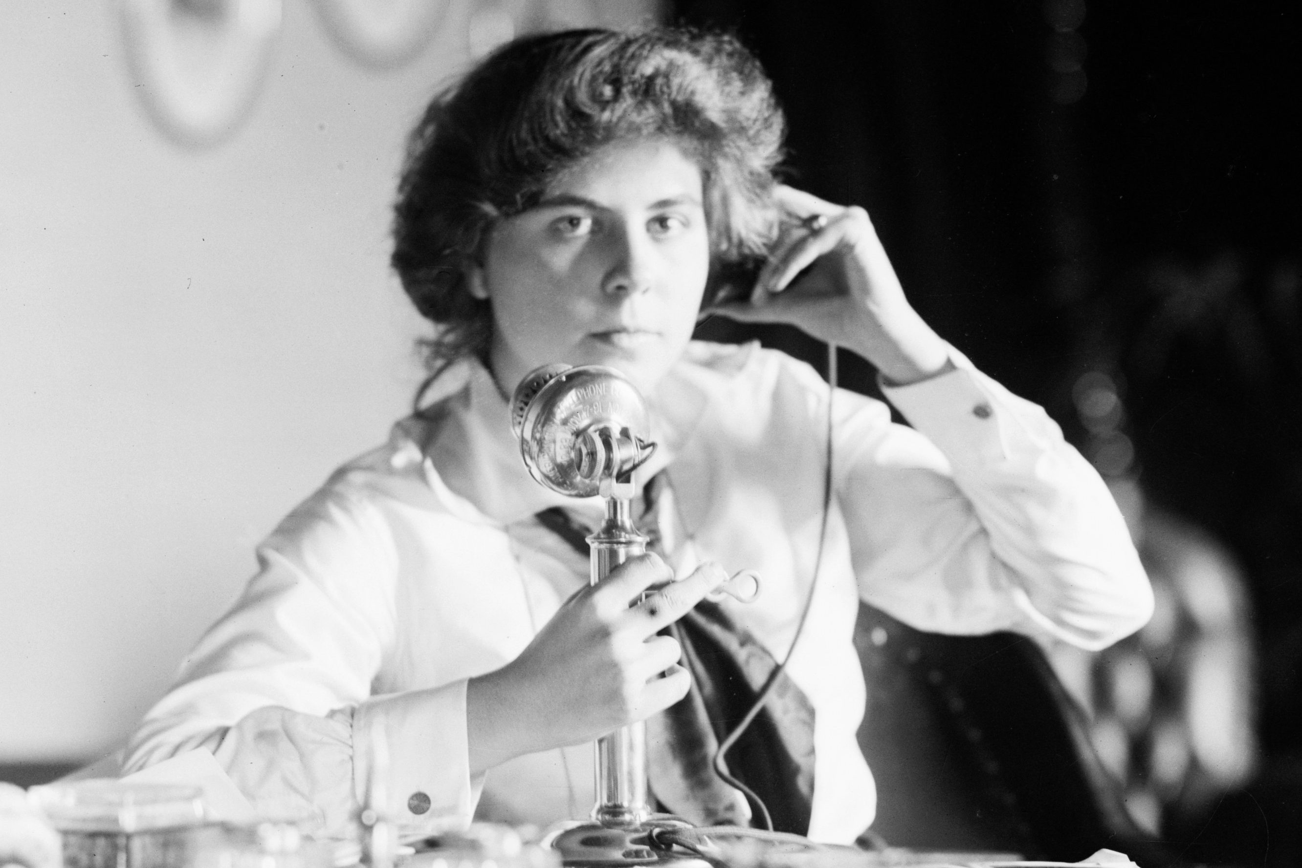 Genevieve Clark on telephone
