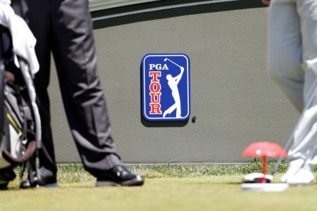 PGA Tour logo during the third round of the Travelers Championship on June 24, 2017, at TPC River Highlands in Cromwell, Connecticut. (Photo by Fred Kfoury III/Icon Sportswire via Getty Images)