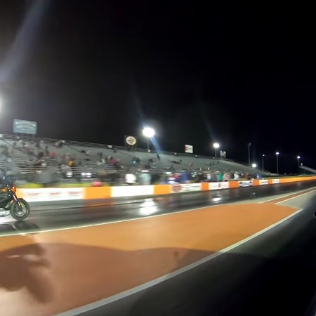 Harley-Davidson LiveWire electric motorcycle in a drag race