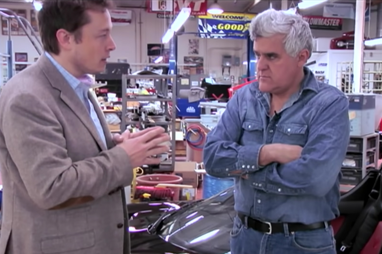 Jay Leno and Elon Musk's first interview