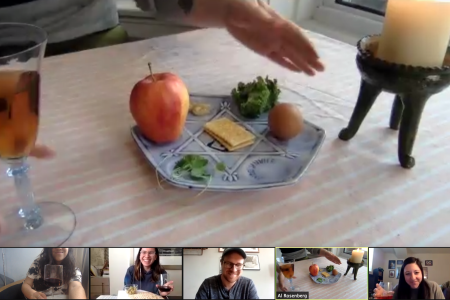 A digital seder held via Zoom.