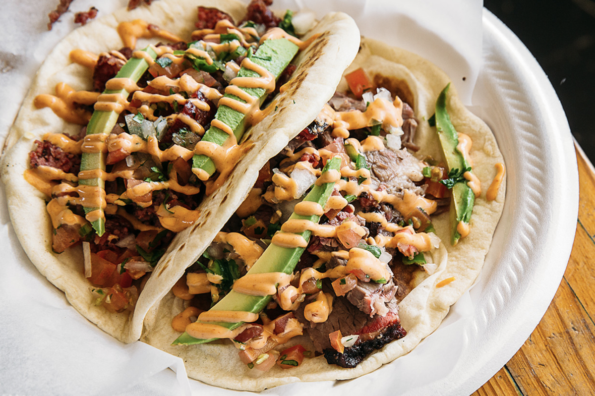 Tacos at Davila’s BBQ in Seguin, Texas. (Robert Strickland)