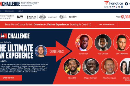 An archived front page of the All-In Challenge. (Fanatics)