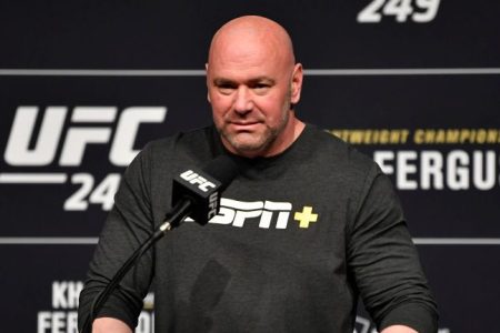 UFC president Dana White interacts with media during a UFC 249 press conference (Jeff Bottari/Zuffa LLC)