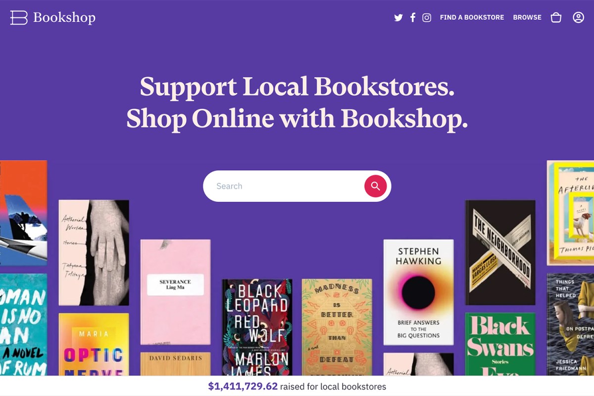 The front page of Bookshop.org, the anti-Amazon online bookseller