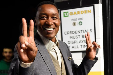 Hall of Famer Isiah Thomas at TD Garden in Boston. (Christopher Evans/Digital First Media/Boston Herald via Getty)