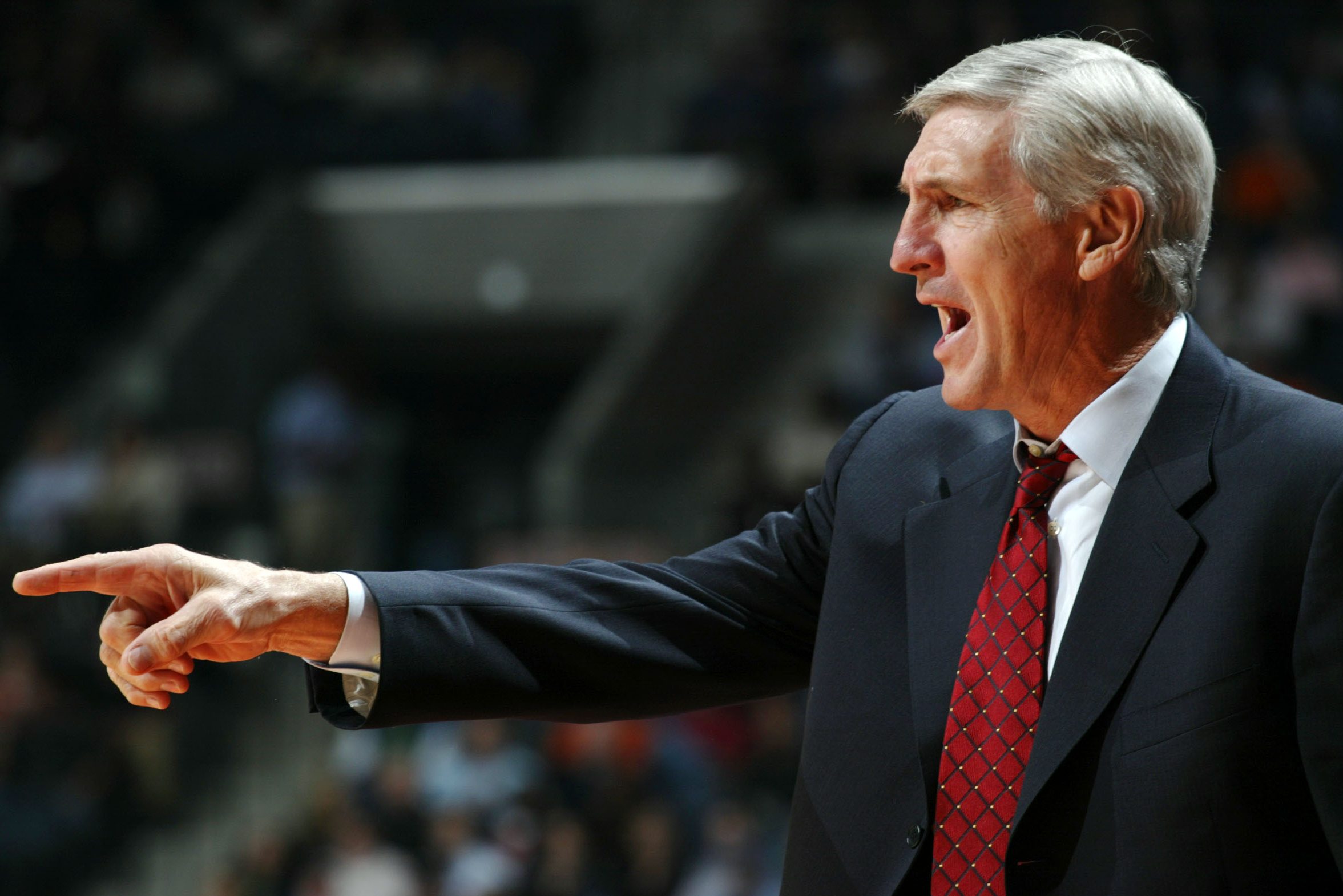 Jerry Sloan coaches during a game, before his death in 2020
