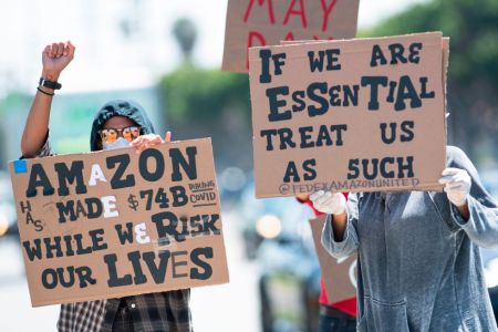 Amazon workers protest during pandemic