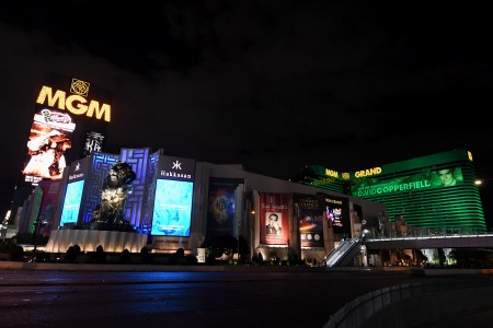 LAS VEGAS, NEVADA - MARCH 14:  An exterior view shows MGM Grand & Hotel & Casino as the coronavirus continues to spread across the United States on March 14, 2020 in Las Vegas, Nevada. Several employees at MGM Resorts International hotel-casinos on the Las Vegas Strip have tested presumptive positive for COVID-19. MGM Resorts International employees who can will start working from home next week. MGM has closed all nightclubs, dayclubs, buffets, spas, gyms and salons at its properties in Las Vegas and on Monday, it will close 150 food and beverage outlets and furloughs and layoffs will begin. The World Health Organization declared the coronavirus (COVID-19) a global pandemic on March 11th.  (Photo by Ethan Miller/Getty Images)