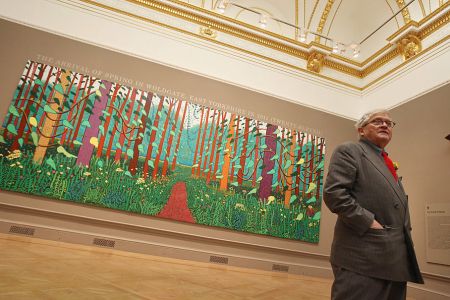 Artist David Hockney At A Major Exhibition Of His Work At The Royal Academy