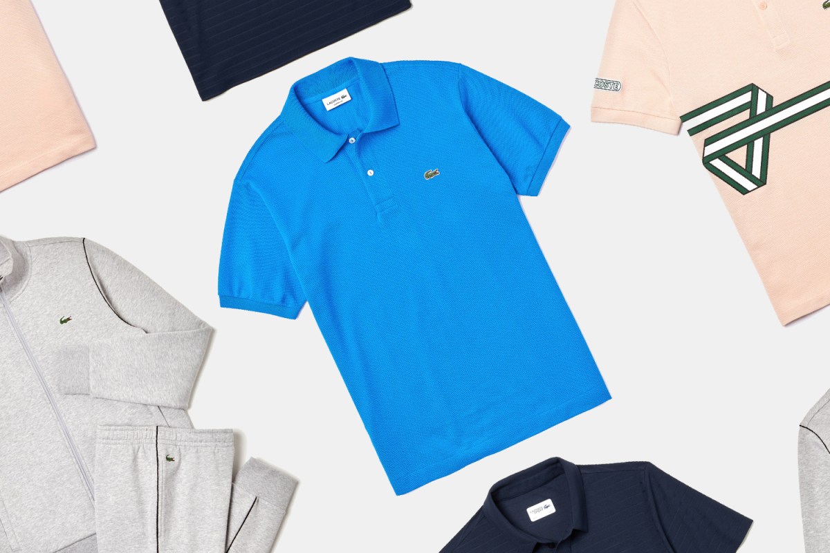 Lacoste polos, tracksuits and shirts