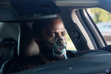 Actor John David Washington in Christopher Nolan's "Tenet"