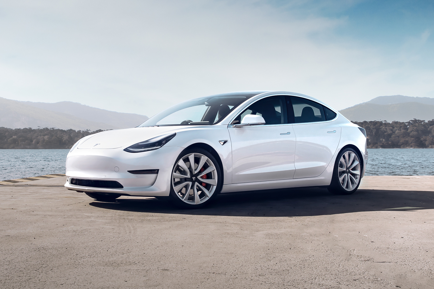 Tesla Model 3 in white