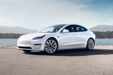 Tesla Model 3 in white